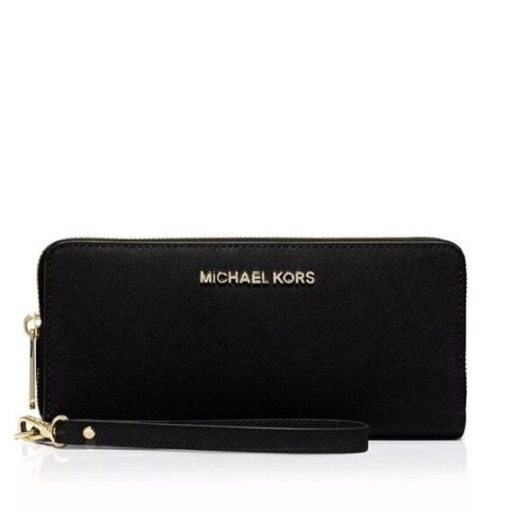 MICHAEL Michael Kors Jet Set Travel Continental Wallet black bag New - Picture 1 of 14